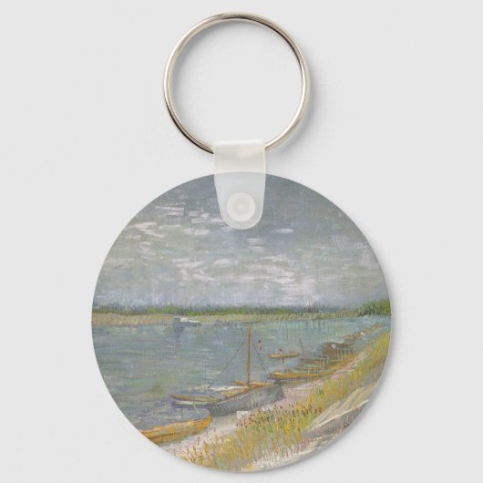 Vincent van Gogh - Uitzicht van een rivier w Roeib Sleutelhanger (Voorkant)