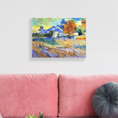 Vincent Van Gogh - Uitzicht van het asiel- en asie Canvas Afdruk (Insitu (Woonkamer))