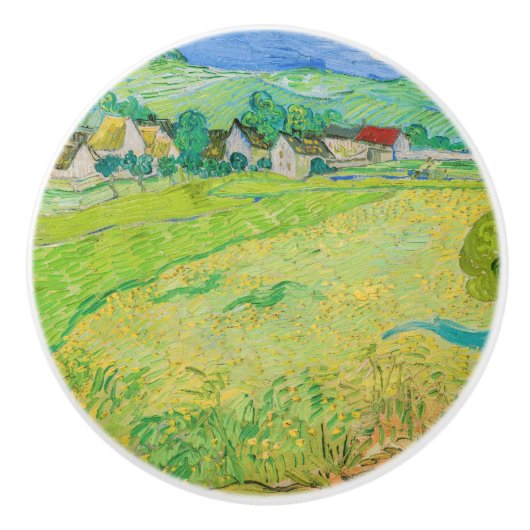 Vincent van Gogh - Uitzicht van Vessenots bij Auve Keramische Knop (Voorkant)
