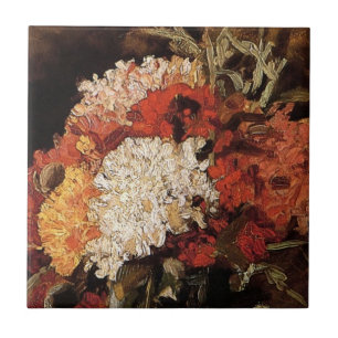 Vincent Van Gogh - Vaas Met Anjers - Kunst Tegeltje