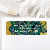 Vincent van Gogh - Vaas met irissen, gele achtergr Etiket (Insitu)