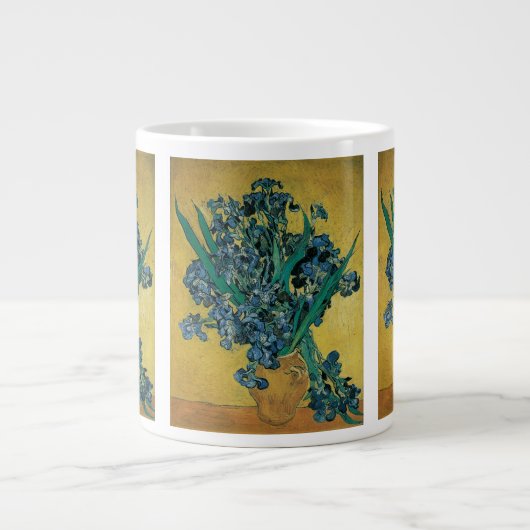 Vincent van Gogh - Vaas met irissen Gele achtergro Jumbo Mok (Voorkant)