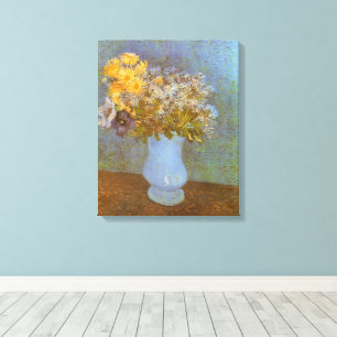 Vincent van Gogh Vaas met Sering, Margrieten, Anem Canvas Afdruk