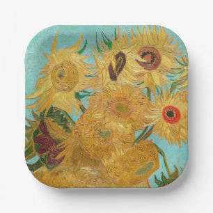 Vincent Van Gogh - Vaas met twaalf zonnebloemen Papieren Bordje