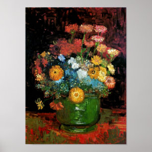Vincent Van Gogh - Vaas met zinnias Kunstwerk Poster