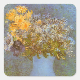 Vincent van Gogh Vaas van Lilacs, Daisies, Anemone Vierkante Sticker
