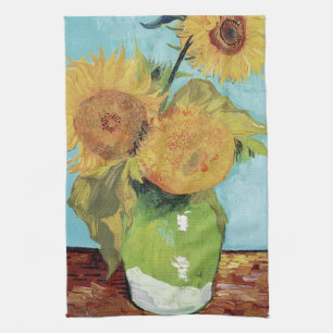 Vincent Van Gogh Vaas Zonnebloemen Kunst Theedoek