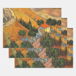 Vincent van Gogh - Vallei met ploeger Inpakpapier Vel