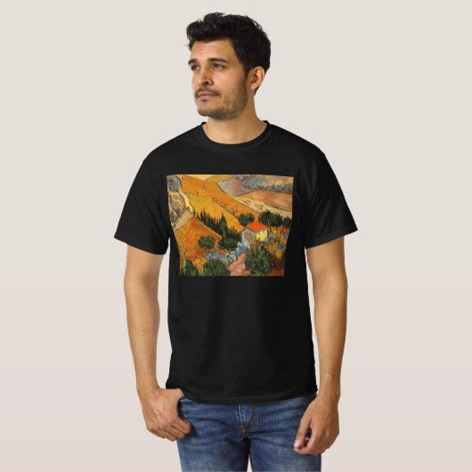 Vincent van Gogh - Vallei met ploegman T-shirt (Voorkant volledig)