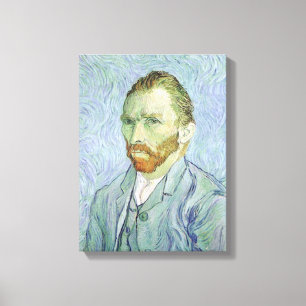 Vincent van Gogh - Van Gogh Zelfportret in het bla Canvas Afdruk