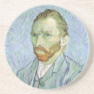 Vincent van Gogh - Van Gogh Zelfportret in het bla Zandsteen Onderzetter
