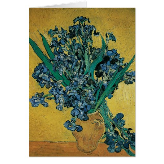Vincent van Gogh - Vase avec iris Fond jaune (Devant)