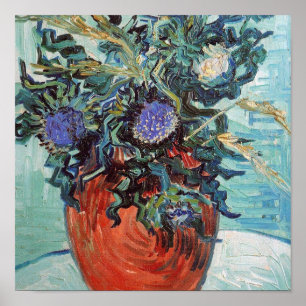 Vincent Van Gogh - Vase met bloemen en flessen, Poster