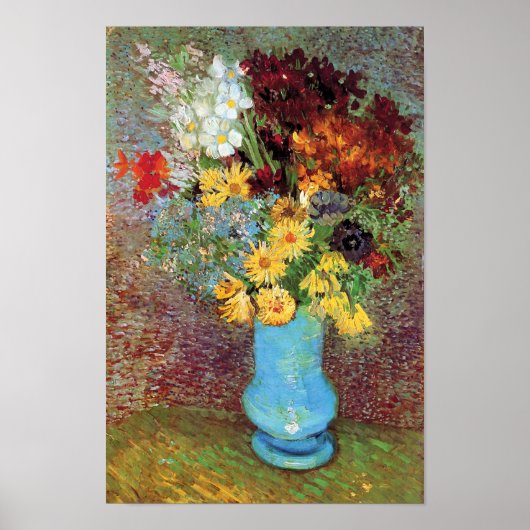 Vincent van Gogh - Vase met Dagen en Anemones Poster (Voorkant)