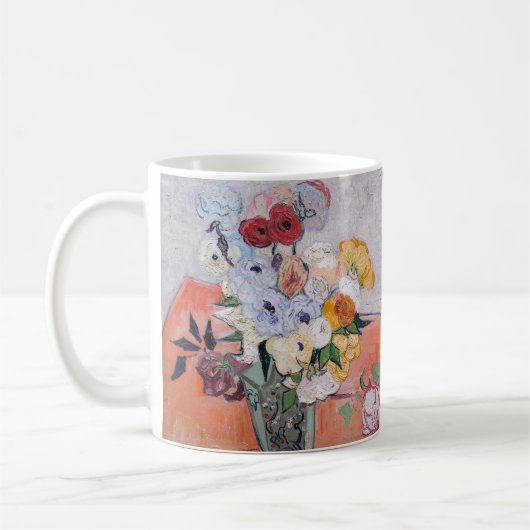 Vincent van Gogh - Vase met Rozen en Anemones Koffiemok (Links)