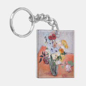 Vincent van Gogh - Vase met Rozen en Anemones Sleutelhanger (Voorkant Links)