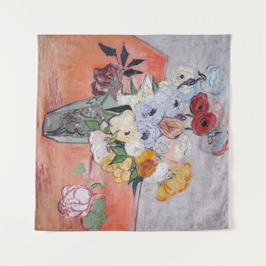 Vincent van Gogh - Vase met Rozen en Anemones Wandkleed (Voorkant (horizontaal))