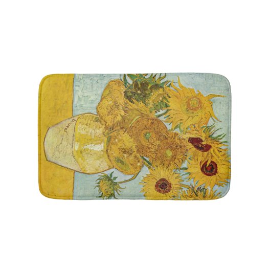 Vincent Van Gogh - Vase met twaalf zonnebloemen Badmat (Voorkant)