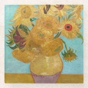 Vincent Van Gogh - Vase met twaalf zonnebloemen Glazen Onderzetter