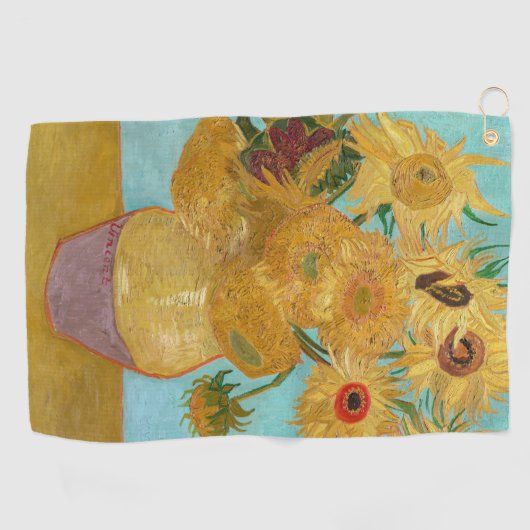 Vincent Van Gogh - Vase met twaalf zonnebloemen Golfhanddoek (Horizontaal)