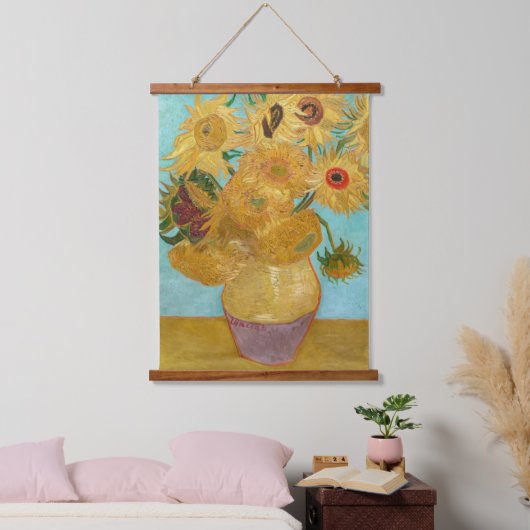 Vincent Van Gogh - Vase met twaalf zonnebloemen Hangend Wandkleed (Slaapkamer)