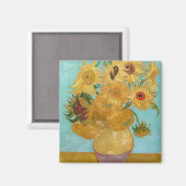 Vincent Van Gogh - Vase met twaalf zonnebloemen Magneet (Voorkant / Achterkant)