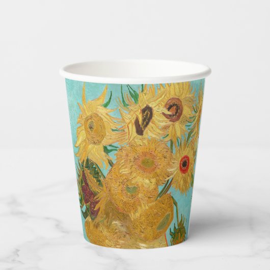 Vincent Van Gogh - Vase met twaalf zonnebloemen Papieren Bekers (Achterkant)