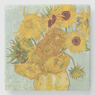 Vincent Van Gogh - Vase met twaalf zonnebloemen Stenen Onderzetter