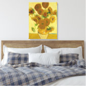 Vincent van Gogh - Vase met vijftien zonnebloemen Canvas Afdruk (Insitu (Slaapkamer))