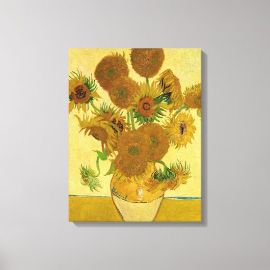 Vincent van Gogh - Vase met vijftien zonnebloemen Canvas Afdruk (Voorkant)