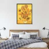 Vincent van Gogh - Vase met vijftien zonnebloemen Canvas Afdruk (Insitu (Slaapkamer))