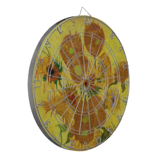 Vincent van Gogh - Vase met vijftien zonnebloemen Dartbord (Voorkant Links)