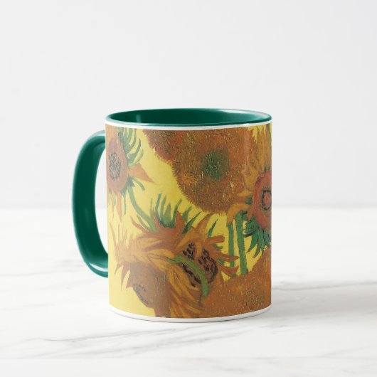 Vincent van Gogh - Vase met vijftien zonnebloemen Mok (Voorkant links)