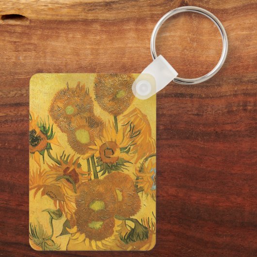 Vincent van Gogh - Vase met vijftien zonnebloemen Sleutelhanger (Achterkant)