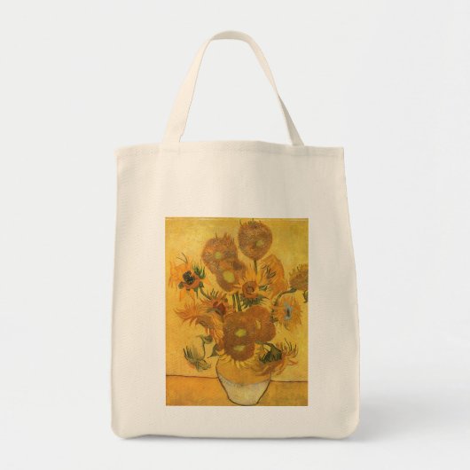 Vincent van Gogh - Vase met vijftien zonnebloemen Tote Bag (Voorkant)