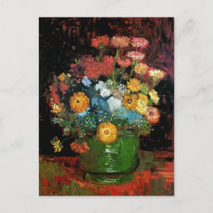 Vincent Van Gogh - Vase met Zinnias Fine Art Briefkaart