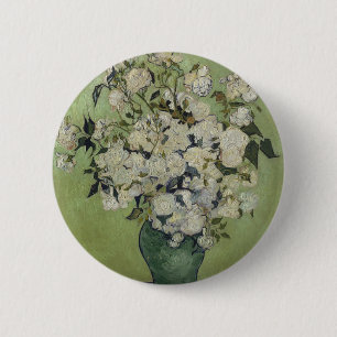 Vincent Van Gogh Vase van Rozen die Floral Art sch Ronde Button 5,7 Cm