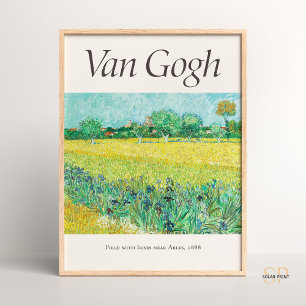 Vincent van Gogh Veld met Irissen Art Print Retro