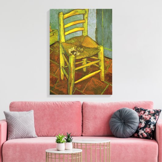 Vincent van Gogh - Vincent's stoel met zijn pijp Canvas Afdruk (Insitu (Woonkamer))