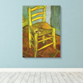 Vincent van Gogh - Vincent's stoel met zijn pijp Canvas Afdruk (Insitu (Houten vloer))