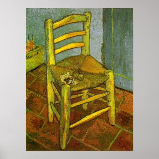 Vincent van Gogh - Vincent's stoel met zijn pijp Poster (Voorkant)