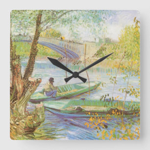 Vincent van Gogh Vissen in de lente, Pont de Clich Vierkante Klok