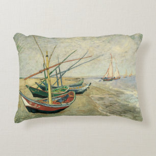 Vincent van Gogh - Vissersboten op het strand Accent Kussen