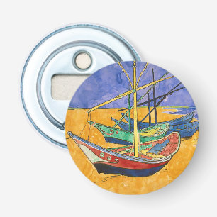 Vincent van Gogh - Vissersboten op het strand Button Flesopener