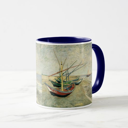 Vincent van Gogh - Vissersboten op het strand Mok (Voorkant rechts)