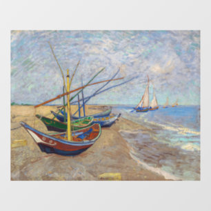 Vincent van Gogh - Vissersboten op het strand Raamsticker