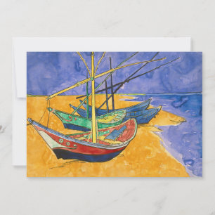Vincent van Gogh - Vist Boats op het strand Bedankkaart