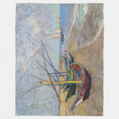 Vincent van Gogh - Vist Boats op het strand Fleece Deken (Voorkant)