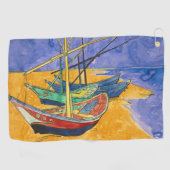 Vincent van Gogh - Vist Boats op het strand Golfhanddoek (Horizontaal)