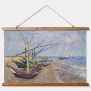 Vincent van Gogh - Vist Boats op het strand Hangend Wandkleed